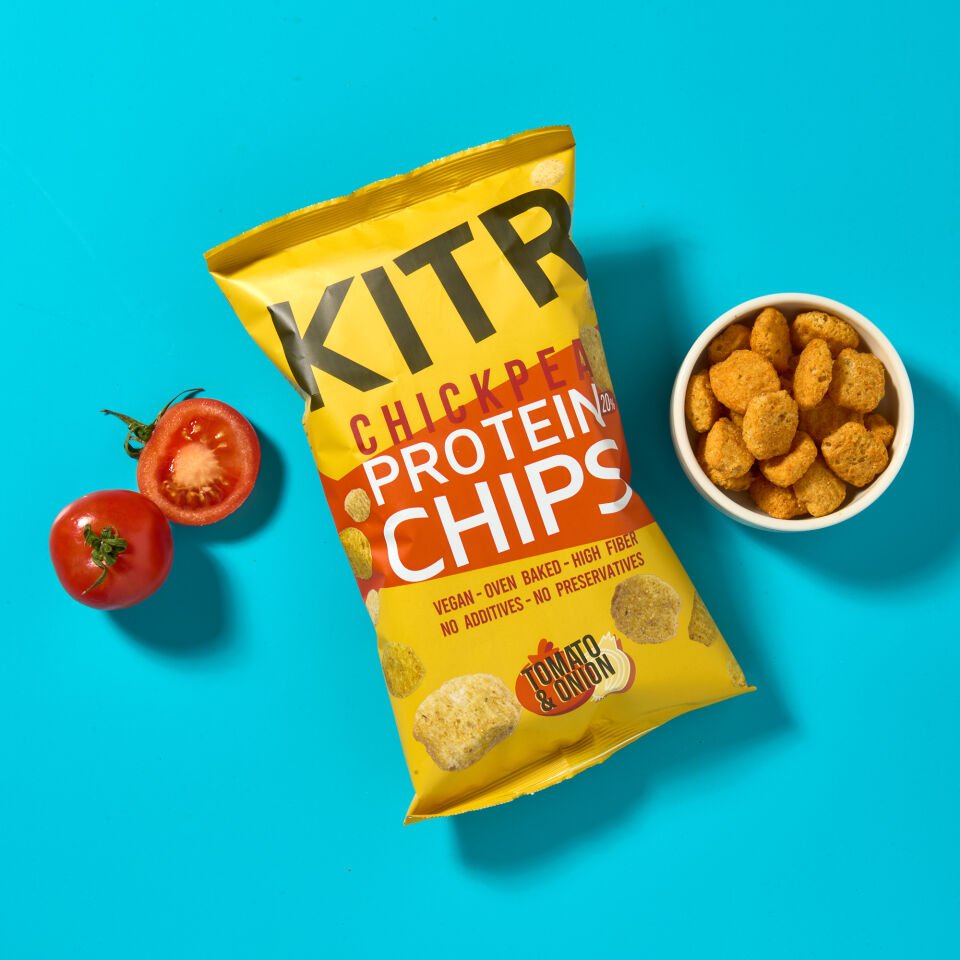 4'lü KITR Domates ve Soğan Çeşnili Yüksek Proteinli Nohut Cipsi 4x50g