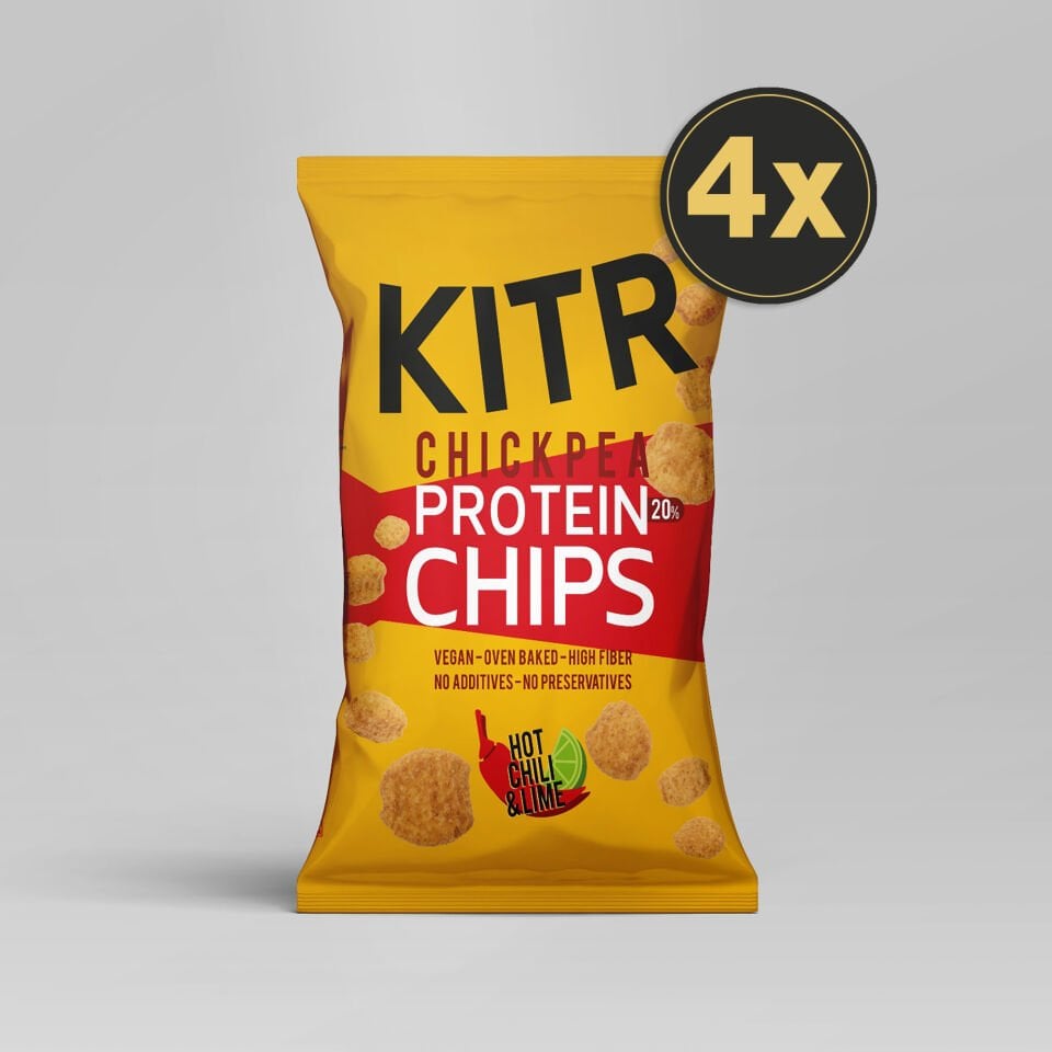 4'lü KITR Acı Biberli ve Lime Çeşnili Yüksek Proteinli Nohut Cipsi 4x50g