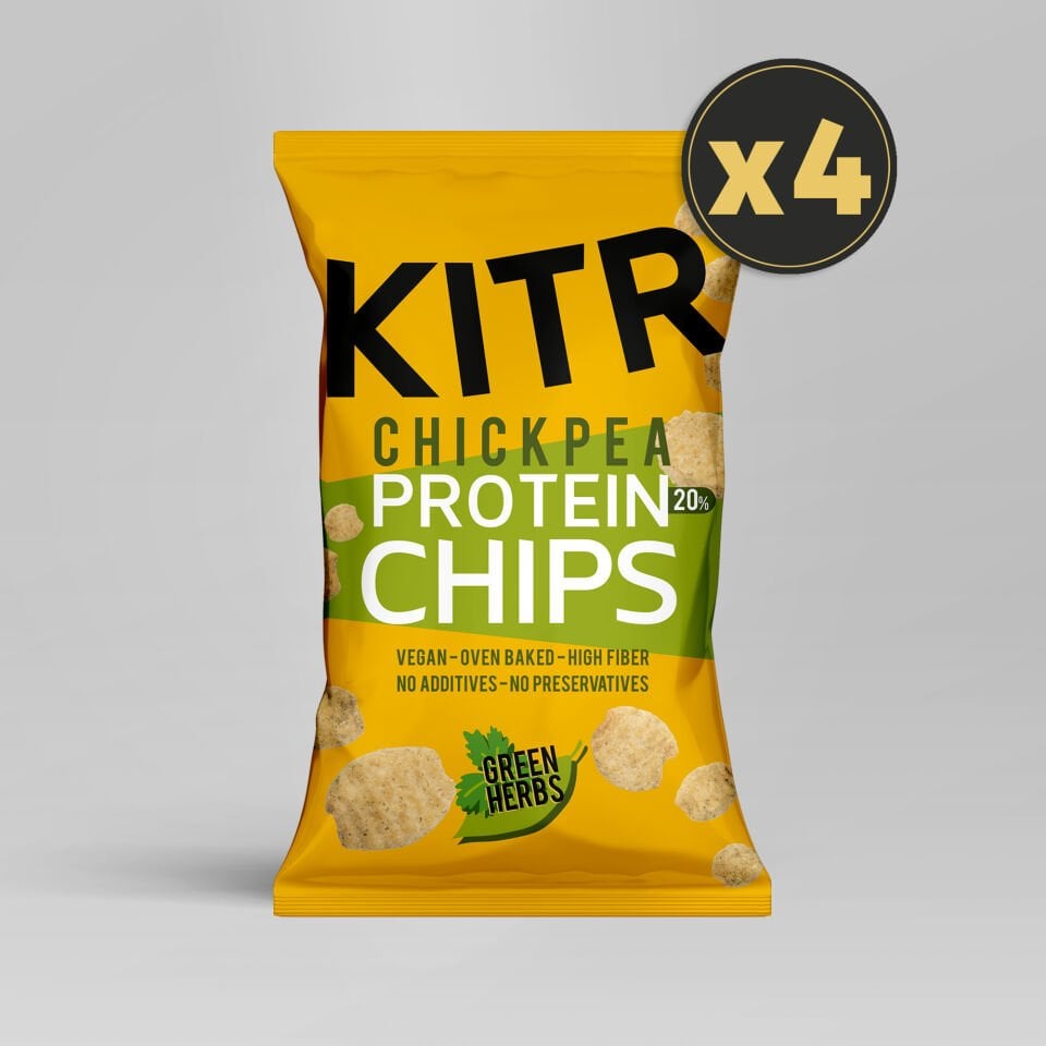 4'lü KITR Sebze Yeşillikleri Çeşnili Yüksek Proteinli Nohut Cipsi 4x50g