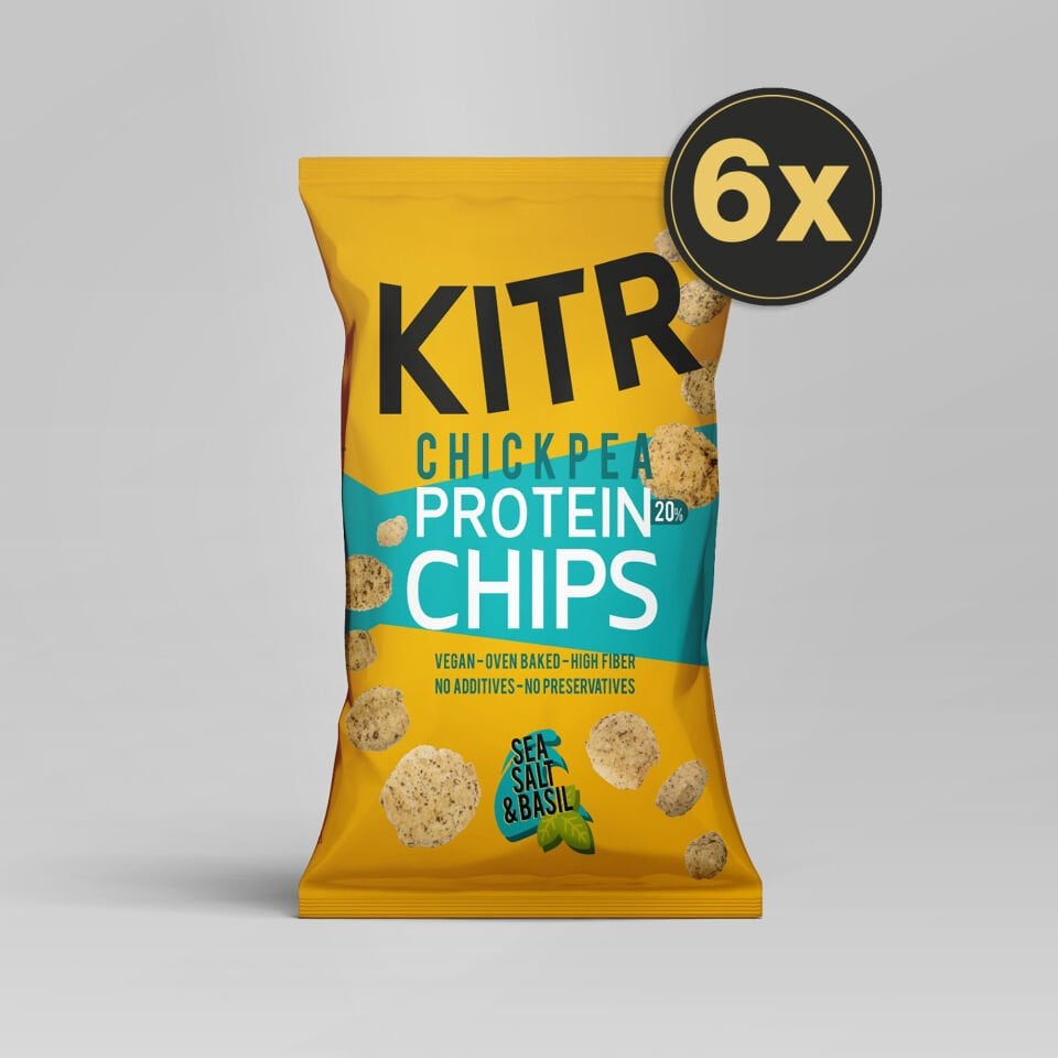 6'lı KITR Deniz Tuzlu ve Fesleğenli Yüksek Proteinli Nohut Cipsi 6x50g