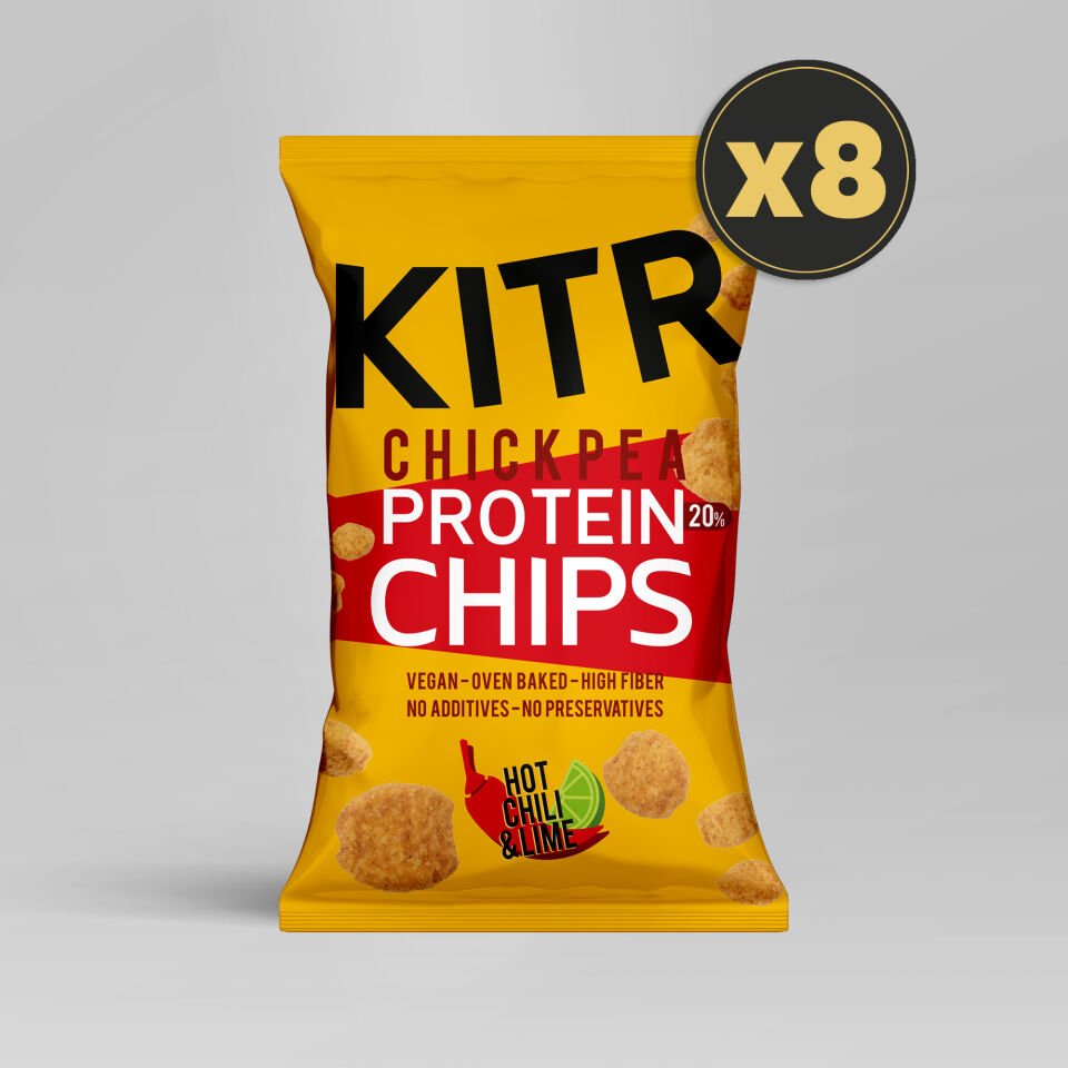 8'li KITR Acı Biberli ve Lime Çeşnili Yüksek Proteinli Nohut Cipsi 8x50g