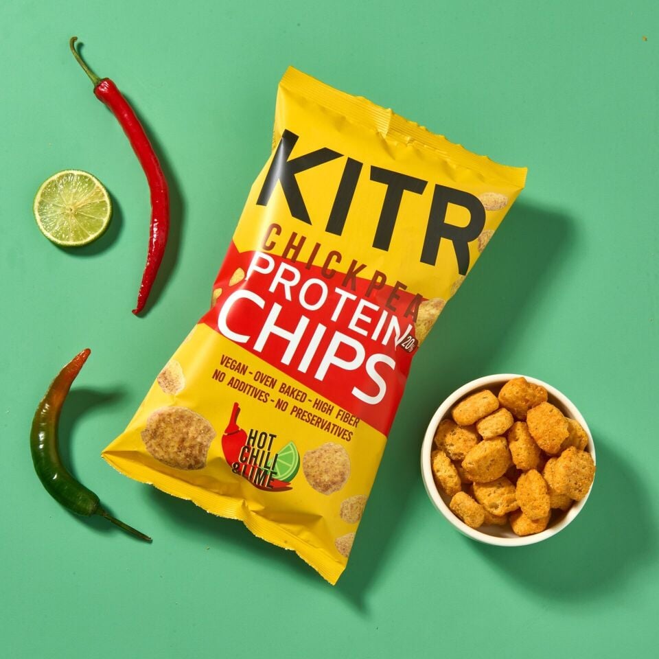 8'li KITR Acı Biberli ve Lime Çeşnili Yüksek Proteinli Nohut Cipsi 8x50g