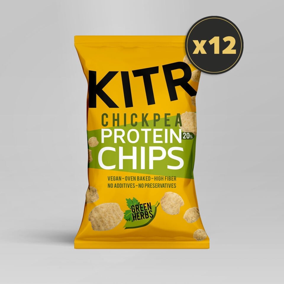 12'li KITR Sebze Yeşillikleri Çeşnili Yüksek Proteinli Nohut Cipsi 12x50g