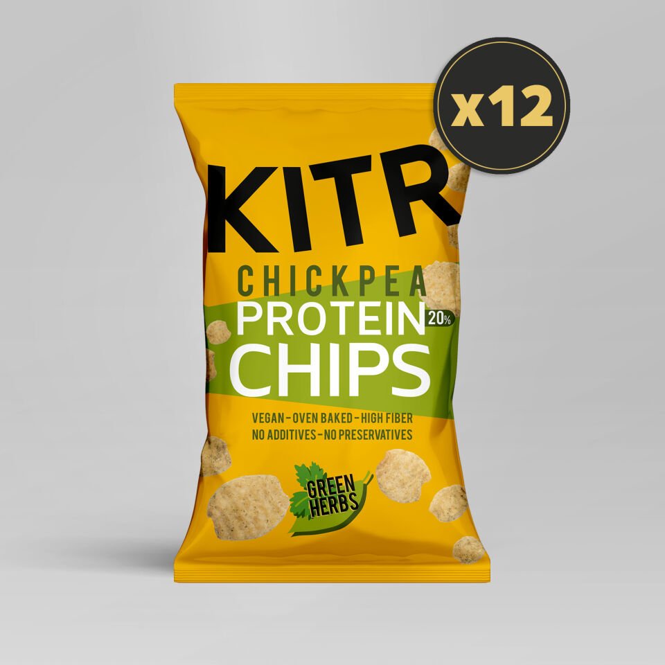 12'li KITR Sebze Yeşillikleri Çeşnili Yüksek Proteinli Nohut Cipsi 12x50g