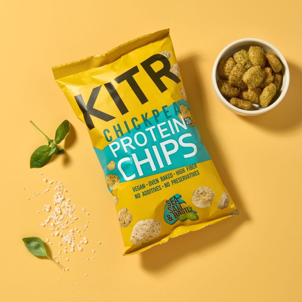 12'li KITR Deniz Tuzlu ve Fesleğenli Yüksek Proteinli Nohut Cipsi – 12x50g