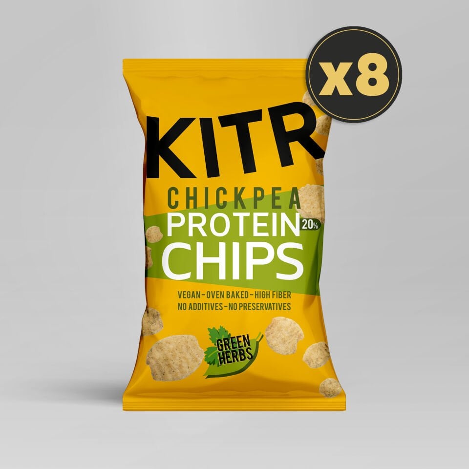 8'li KITR Sebze Yeşillikleri Çeşnili Yüksek Proteinli Nohut Cipsi 8x50g