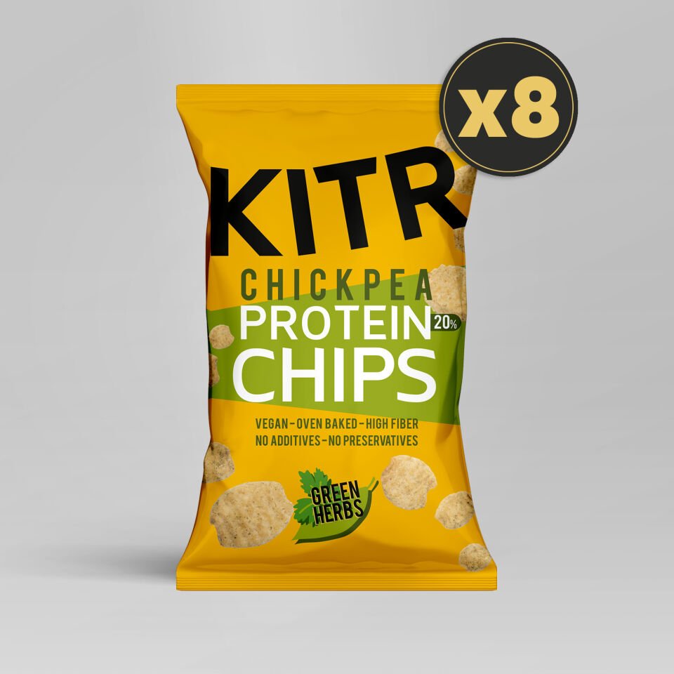 8'li KITR Sebze Yeşillikleri Çeşnili Yüksek Proteinli Nohut Cipsi 8x50g