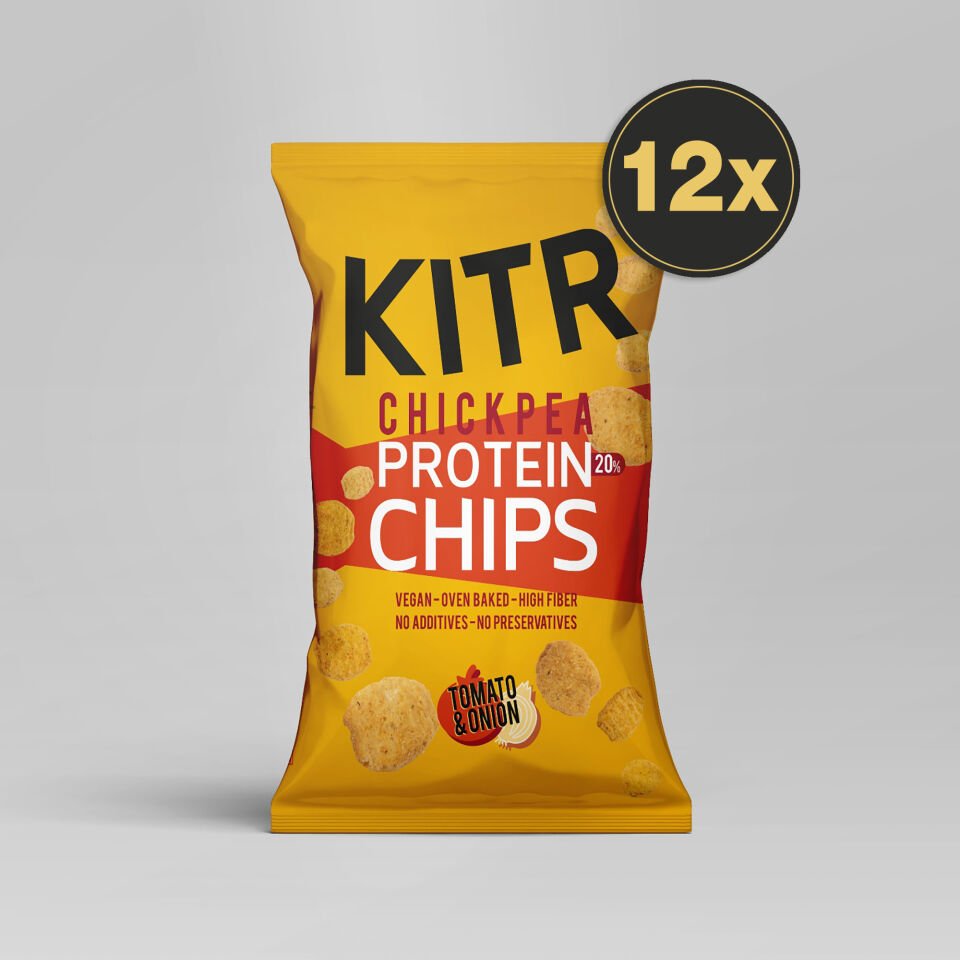 12'li Kıtr Domates ve Soğan Çeşnili  Yüksek Proteinli Nohut Cipsi 12x50g