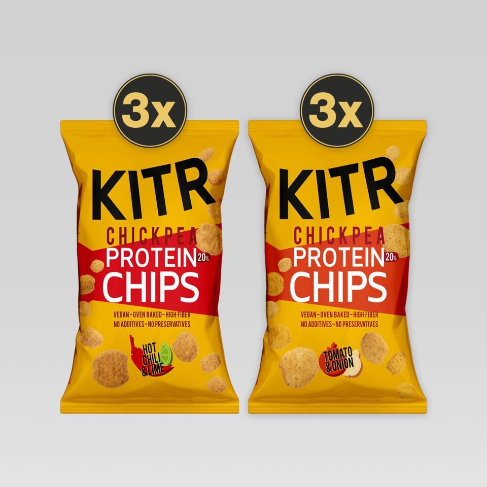 KITR 6'lı Acı Biber Ve Lime Çeşnili & Domates Ve Soğan Çeşnili Yüksek Proteinli Nohut Cipsi 6x50g