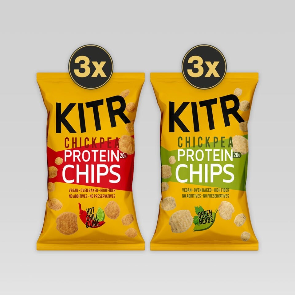 KITR 6'lı Acı Biber Ve Lime Çeşnili & Sebze Yeşillikleri Çeşnili Yüksek Proteinli Nohut Cipsi 6x50g