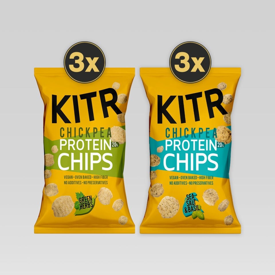KITR 6'lı Sebze Yeşillikleri Çeşnili & Deniz Tuzlu Ve Fesleğenli Yüksek Proteinli Nohut Cipsi 6x50g